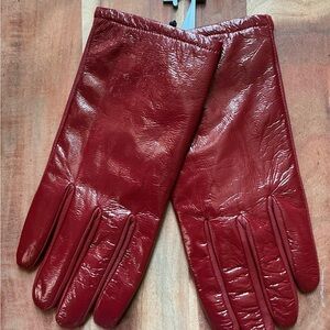 Elegant Red Leather Gloves
